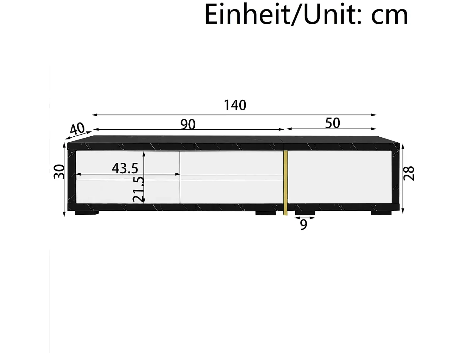 Móvel De Tv| Suporte de TV moderno com altura ajustável (140-260 cm), suporte de TV baixo com função giratória, Branco