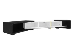 Móvel De Tv| Suporte de TV moderno com altura ajustável (140-260 cm), suporte de TV baixo com função giratória, Branco