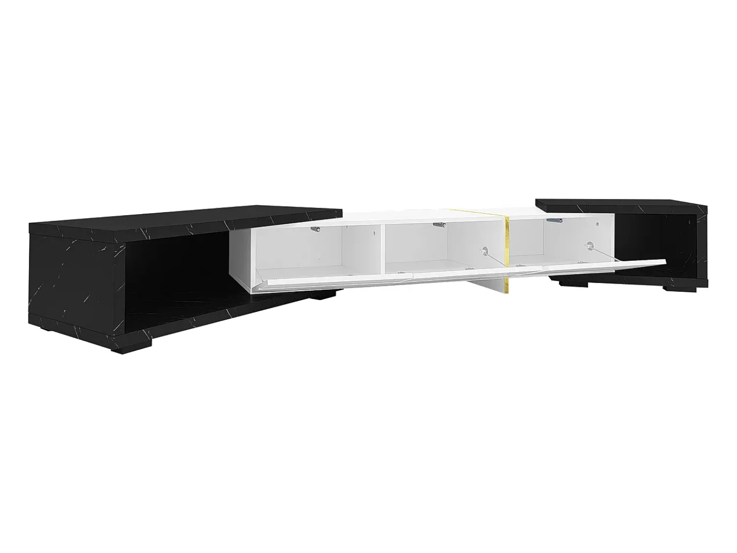 Móvel De Tv| Suporte de TV moderno com altura ajustável (140-260 cm), suporte de TV baixo com função giratória, Branco
