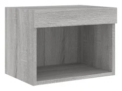 Móvel De Tv|Helloshop26 Suporte de TV multimídia prateleira de TV buffet de TV sala de jantar sala de estar quarto montagem na parede 4 peças com luzes LED cinza sonoma 02_0028226 Cinzento