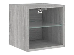 Móvel De Tv*Helloshop26 Suporte de TV multimídia prateleira de TV buffet de TV sala de jantar sala de estar quarto com LED 8 peças Sonoma Engineered Wood cinza 02_0029483 Castanho