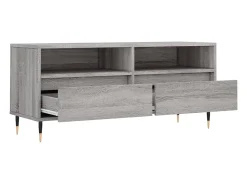Móvel De Tv|Helloshop26 Suporte de TV multimídia prateleira de TV buffet de TV sala de jantar sala de estar quarto sonoma 100 x 345 x 445 cm madeira projetada cinza 02_0028325 Castanho