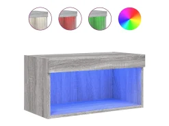 Móvel De Tv|Helloshop26 Suporte de TV multimídia prateleira de TV aparador armário de TV sala de jantar sala de estar quarto com luzes LED Sonoma 60 x 30 x 30 cm cinza 02_0026826 Cinzento