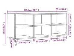 Helloshop26 Suporte de TV multimídia prateleira de TV aparador de TV sala de jantar sala de estar quarto 1035 x 30 x 50 cm madeira projetada cinza 02_0025642 Castanho