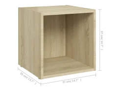 Helloshop26 Suporte de TV multimídia prateleira de TV aparador de TV sala de jantar sala de estar quarto carvalho Sonoma 37 x 35 x 37 cm madeira de engenharia marrom 02_0027525^ Móvel De Tv