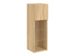 Móvel De Tv|Helloshop26 Suporte de TV multimídia prateleira de TV buffet de TV sala de jantar sala de estar quarto com LED 5 peças carvalho Sonoma madeira projetada marrom 02_0029413 Castanho
