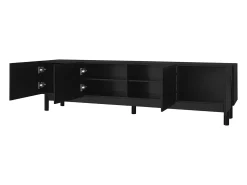 Suporte de TV com 4 portas, armário para TV, unidade de armazenamento com divisórias ajustáveis.^ Móvel De Tv