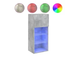New Helloshop26 Suporte multimídia para TV prateleira para TV aparador armário para TV sala de jantar sala de estar quarto com luzes LED 40,5 x 30 x 90 cm cinza 02_0026603 Cinzento