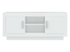 Helloshop26 Suporte multimídia para TV prateleira para TV aparador para TV sala de jantar sala de estar quarto 102 x 35 x 45 cm madeira engenheirada branca 02_0025569 Branco