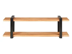 Helloshop26 Suporte multimídia para TV prateleira para TV aparador para TV para sala de jantar sala de estar quarto 130 x 40 x 40 cm madeira maciça de acácia marrom 02_0025896 Preto