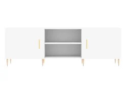 Helloshop26 Suporte multimídia para TV prateleira para TV aparador para TV sala de jantar sala de estar quarto 150 x 30 x 50 cm madeira engenheirada branca 02_0025992^ Móvel De Tv