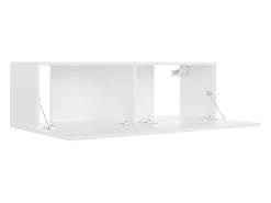 Helloshop26 Suporte multimídia para TV prateleira para TV aparador para TV para sala de jantar sala de estar quarto 100 x 30 x 30 cm madeira engenheirada branca 02_0025432^ Móvel De Tv