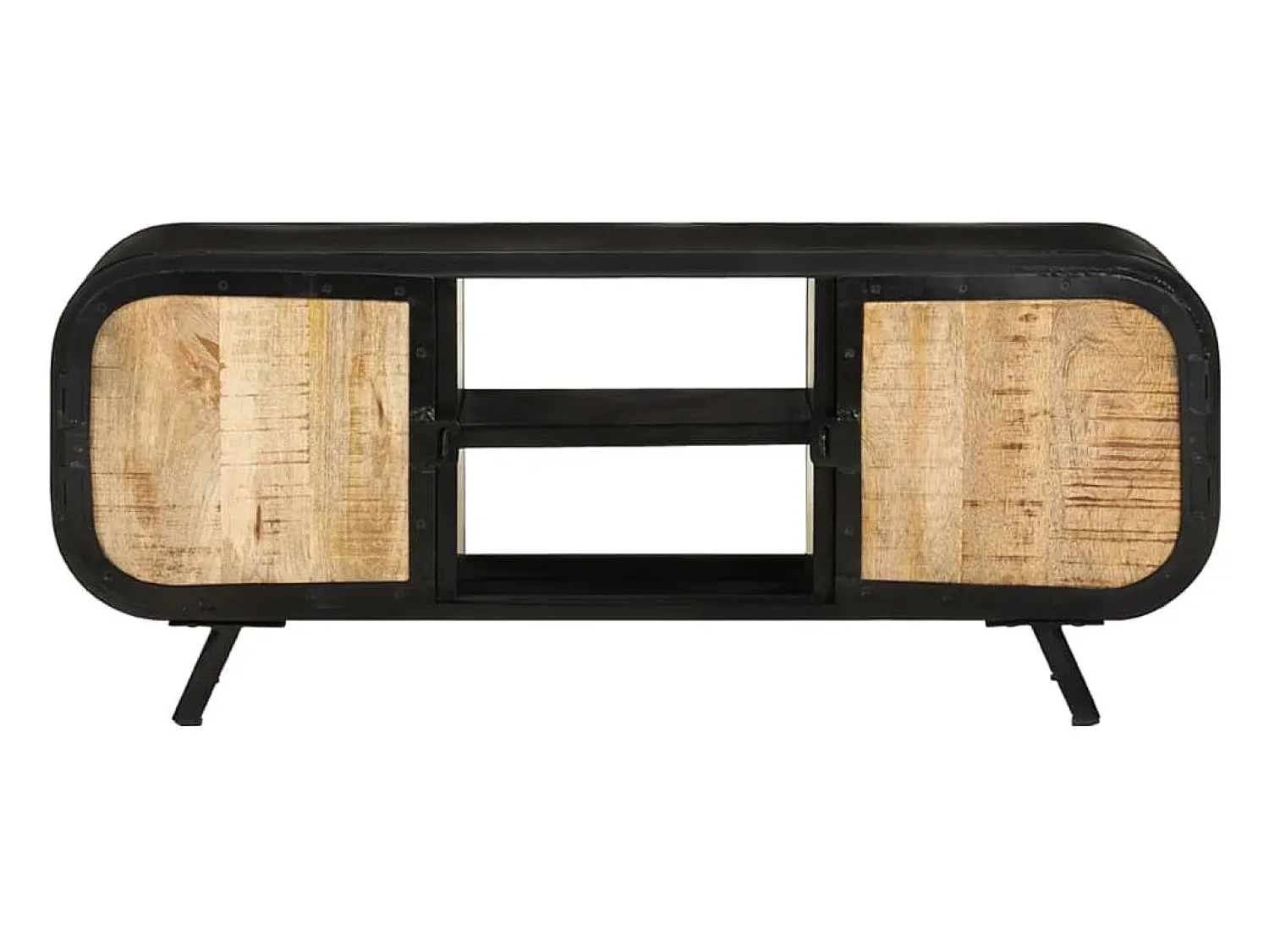 Móvel De Tv*Helloshop26 Suporte multimídia para TV prateleira para TV armário para TV sala de jantar sala de estar quarto 110 x 30 x 45 cm madeira de mangueira marrom natural 02_0025742 Castanho