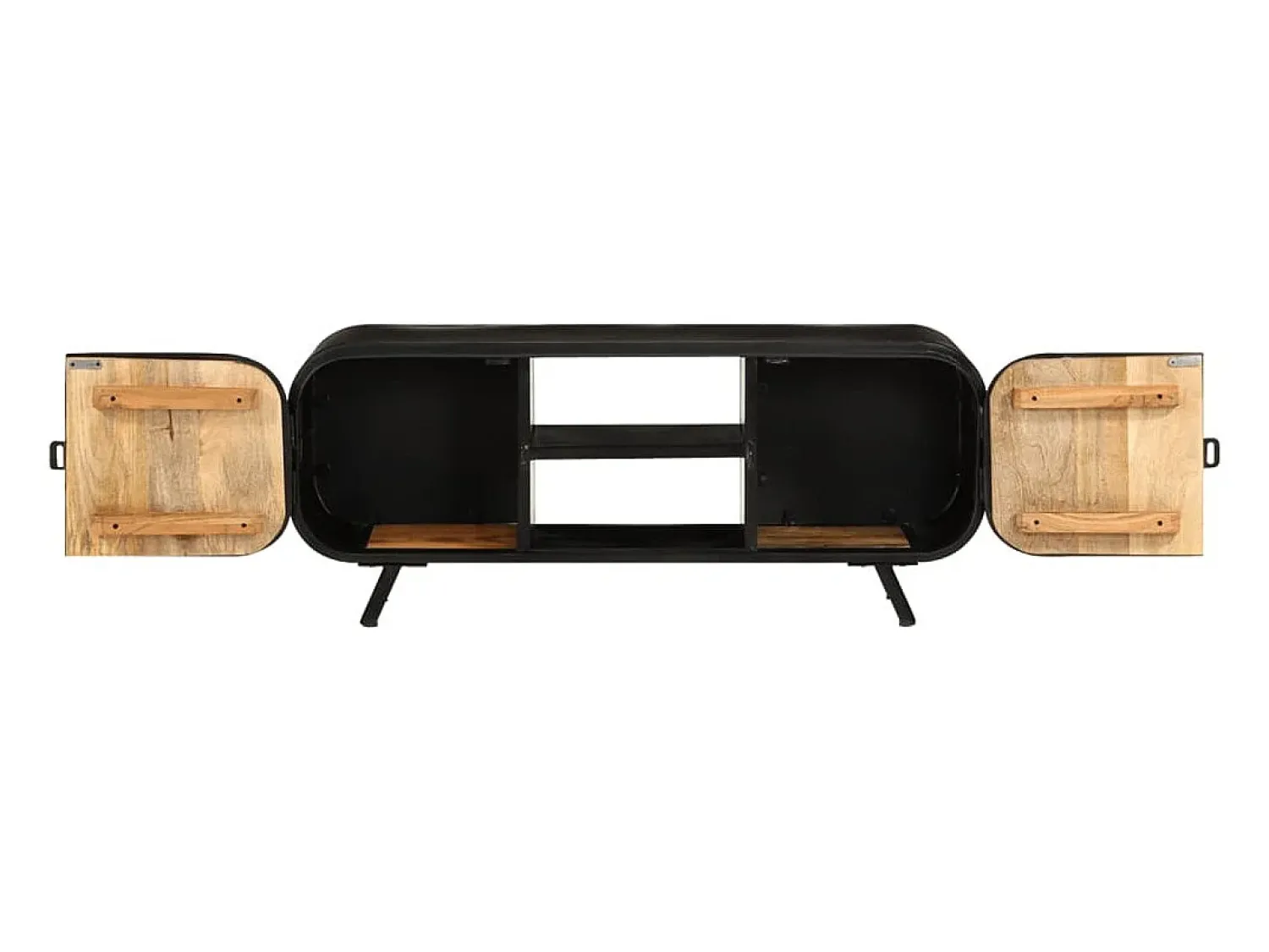 Móvel De Tv*Helloshop26 Suporte multimídia para TV prateleira para TV armário para TV sala de jantar sala de estar quarto 110 x 30 x 45 cm madeira de mangueira marrom natural 02_0025742 Castanho