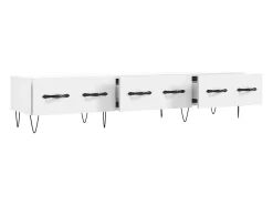 Móvel De Tv*Helloshop26 Suporte multimídia para TV prateleira para TV aparador armário para TV sala de jantar sala de estar quarto 150 x 36 x 30 cm madeira engenheirada branca 02_0026020 Branco