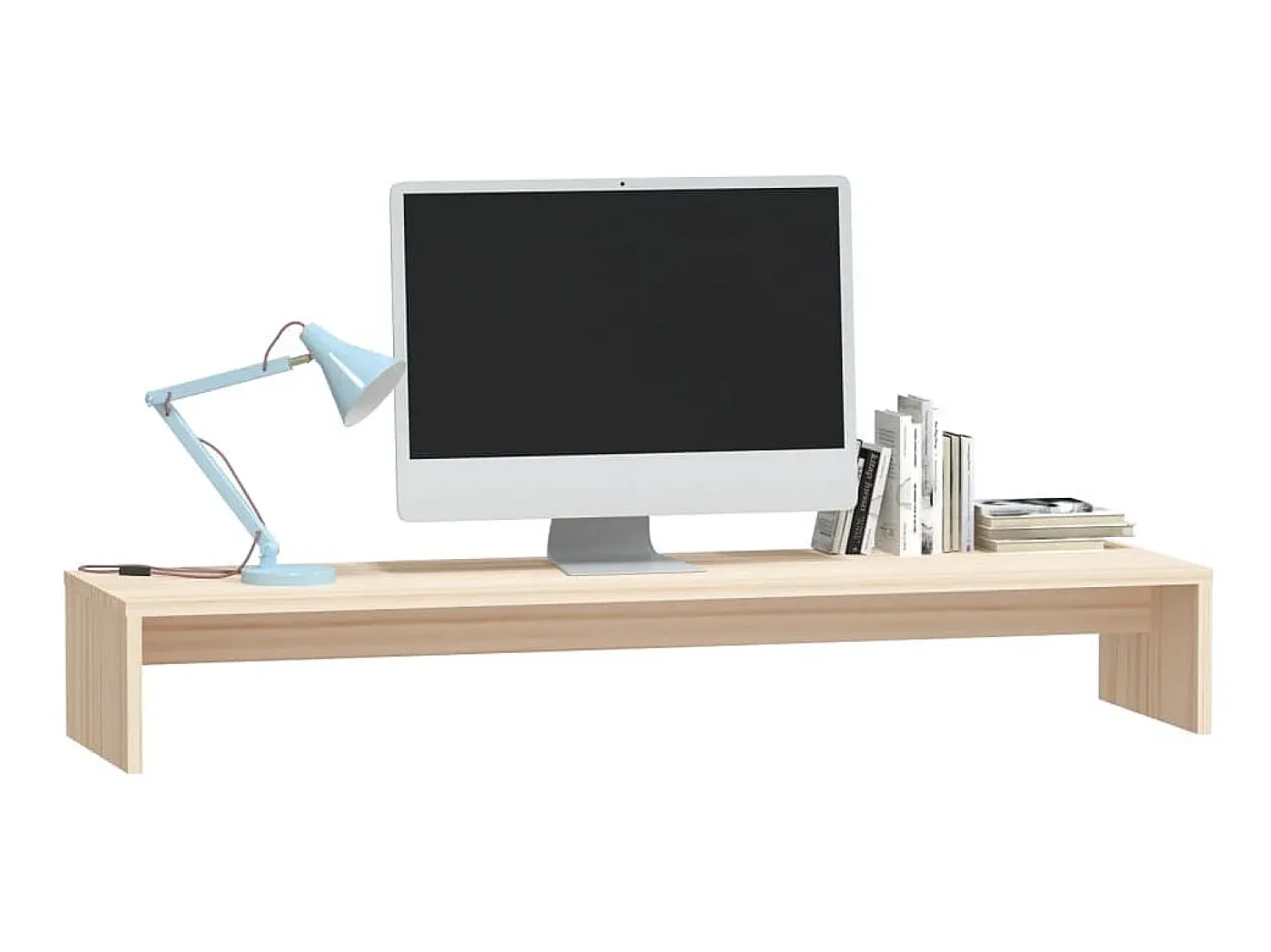 Suporte para monitor 100x27x15 cm madeira de pinho maciça PT232624^ Móvel De Tv