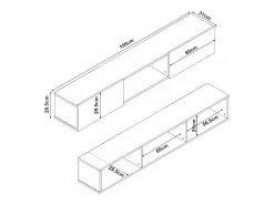 Best Helloshop26 Suporte para TV 180 x 31 x 29,5 cm 03_0007816 Preto