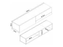 Hot Helloshop26 Suporte para TV 135 x 31 x 25 cm com efeito carvalho 03_0007865 Bege