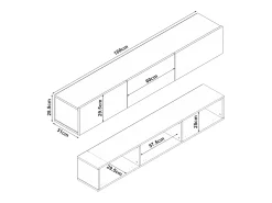 Móvel De Tv|Helloshop26 Suporte para TV 180 x 31 x 29,5 cm com efeito carvalho 03_0007876 Bege