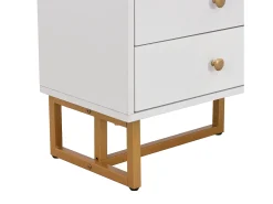 Suporte para TV - Suporte para TV para sala de estar com 2 portas texturadas e 4 gavetas - puxadores e pés dourados^ Móvel De Tv