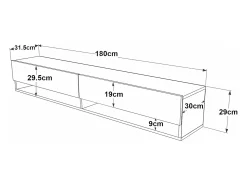 Móvel De Tv|Helloshop26 Suporte para TV com 2 portas 29,5 x 180 x 31,5 cm efeito carvalho rústico 03_0007774 Bege