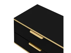 Móvel De Tv*Hauss Spole Suporte para TV com 2 portas e 2 gavetas - puxadores e pés dourados - Preto