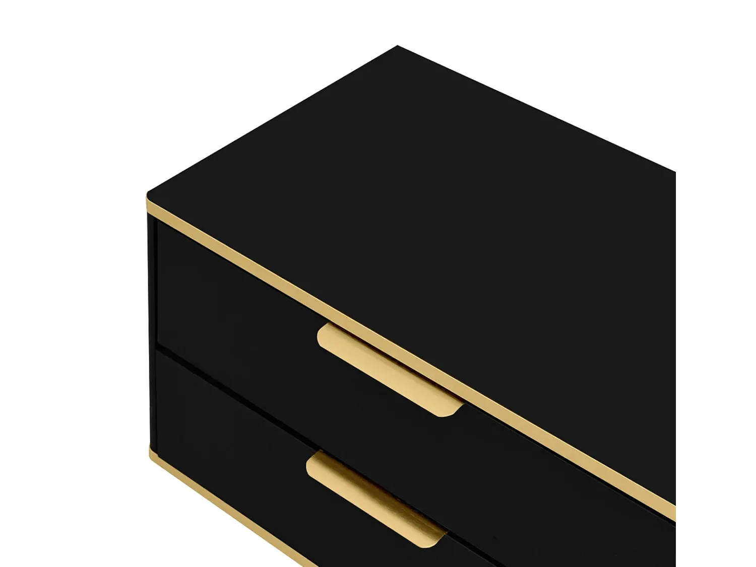 Móvel De Tv*Hauss Spole Suporte para TV com 2 portas e 2 gavetas - puxadores e pés dourados - Preto