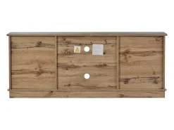 Móvel De Tv|Hauss Spole Suporte para TV com 2 portas de correr - acabamento em folheado de madeira - Madeira Natural claro