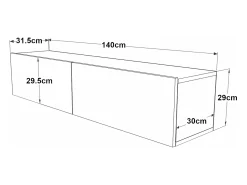 Helloshop26 Suporte para TV com 2 portas 29,5 x 140 x 31,5 cm efeito carvalho rústico 03_0007781^ Móvel De Tv