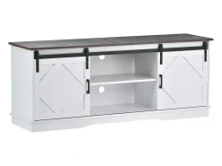 Móvel De Tv|Hauss Spole Suporte para TV com 2 portas de correr - Prateleiras ajustáveis ​​150 x 40 x 60 cm - Branco
