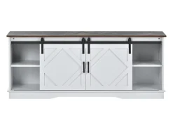 Móvel De Tv|Hauss Spole Suporte para TV com 2 portas de correr - Prateleiras ajustáveis ​​150 x 40 x 60 cm - Branco