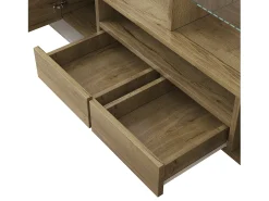 Suporte para TV com alto brilho - Suporte para TV para sala de estar com iluminação LED - 6 portas e 2 gavetas - e madeira^ Móvel De Tv