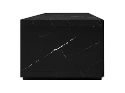 Móvel De Tv| Suporte para TV com comprimento ajustável (140-260 cm), modelo baixo com função giratória, acabamento em mármore, Branco