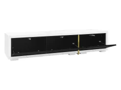 Online Suporte para TV com comprimento ajustável (140-260 cm), modelo baixo com função giratória, acabamento em mármore, . Preto
