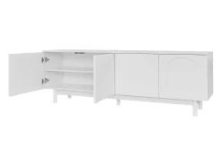Móvel De Tv| Suporte para TV com divisórias ajustáveis, para sala de estar, sala de jantar e quarto, , 175x38x56 cm Branco