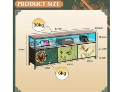 Móvel De Tv| Suporte para TV com iluminação LED, com 3 gavetas - compartimentos abertos - para sala de estar, colorido, 137 x 29,8 x 57 cm Multicor