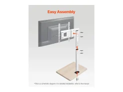 Móvel De Tv* Suporte para TV com Rodízios SucceBuy, Ecrãs de 812,8-1778 mm,Carrinho Móvel, Rotação de 25°, Altura Ajustável, 40 kg, VESA 60 x 40 cm,Sala de Estar/Exterior Bege