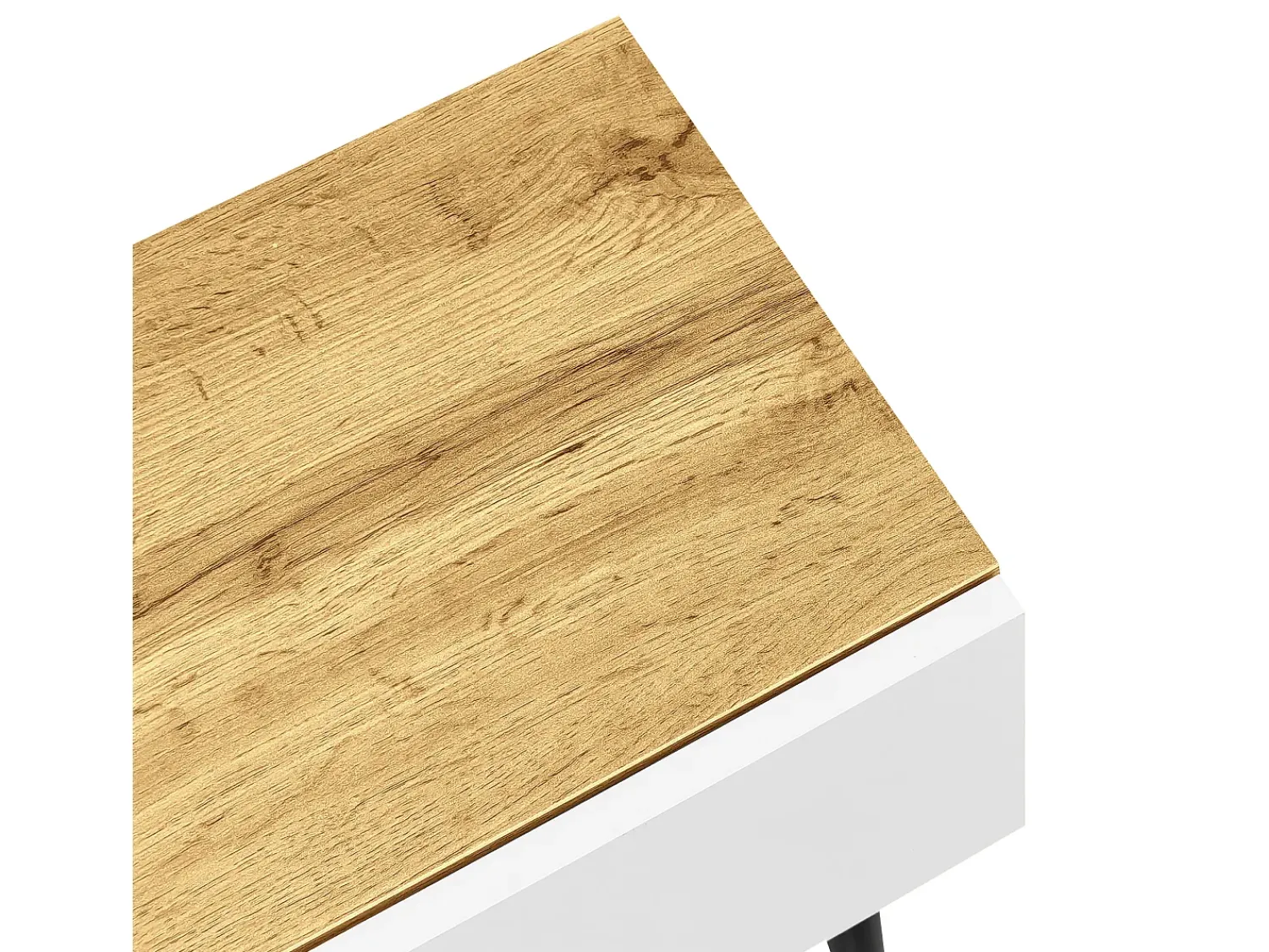 Móvel De Tv| Suporte para TV em madeira e branco - Suporte para TV com 2 portas retráteis e pés em metal - Arrumação aberta Natural claro