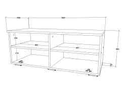 Móvel De Tv* Suporte para TV haaus Kos, 1 porta, 2 prateleiras, branco/Chêne Artisan, 95 x 40 x 39 cm Creme
