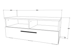Móvel De Tv* Suporte para TV haaus Kos, 1 porta, 2 prateleiras, branco/Chêne Artisan, 95 x 40 x 39 cm Creme