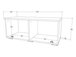 Móvel De Tv| Suporte para TV haaus Kos, 1 porta, Antracite/Chêne Artisan, 95 x 40 x 39 cm Cinza antracite
