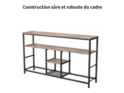 Suporte para TV LED baixo, 108 x 30 x 77 cm, estrutura sólida em metal e madeira, suporte para TV, mesa para TV, madeira^ Móvel De Tv