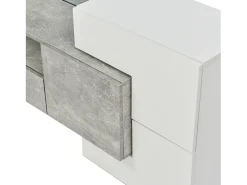Outlet Suporte para TV LED, Móvel Alto para TV para Sala de Estar, com Espaço de Armazenamento, 200 x 30 x 60 cm, Branco e Cinza Cinzento