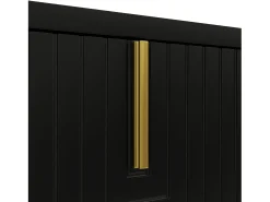 Móvel De Tv| Suporte para TV - Suporte para TV de 4 portas com puxadores dourados - para sala de estar Preto