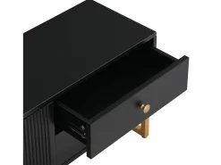Suporte para TV - Suporte para TV para sala de estar com 2 portas texturadas e 4 gavetas - puxadores e pés dourados^ Móvel De Tv