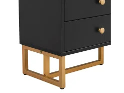 Suporte para TV - Suporte para TV para sala de estar com 2 portas texturadas e 4 gavetas - puxadores e pés dourados^ Móvel De Tv