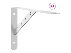 Best Suportes prateleira 4pcs 30x2,5x15,5 cm aço inoxidável PT567630 Prateado