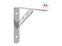 Suportes prateleira 4pcs 23,5x2,5x15,5 cm aço inoxidável prata PT765594^ Prateleira