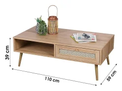 Discount Meublorama Table basse ALTA chêne clair – Design scandinave et rangement pratique Castanho