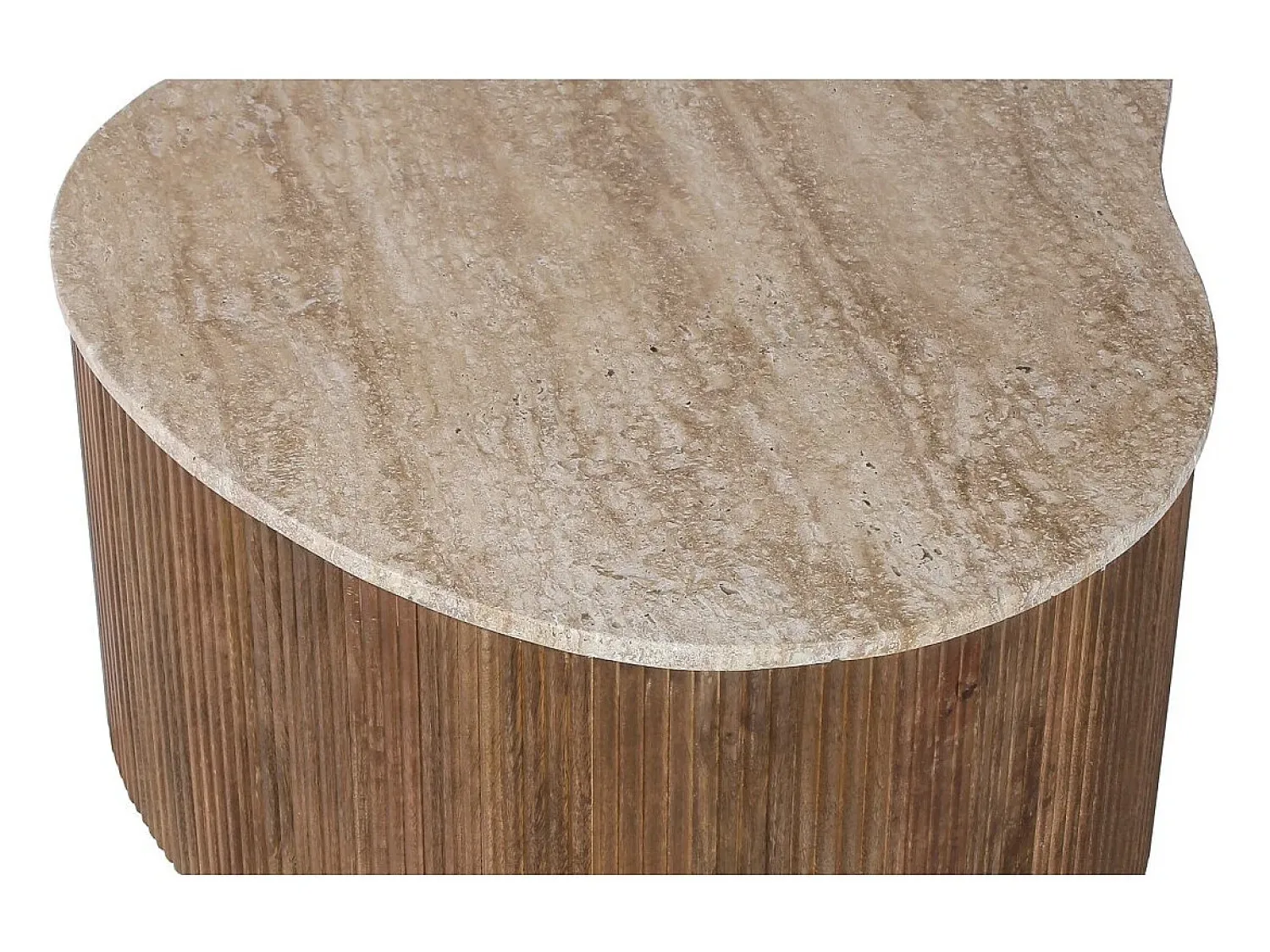 New Meublorama Table basse en bois massif collection DELHI 80cm - Style ethnique et design Castanho
